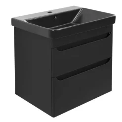 Design Waschbecken 60x45 Waschtisch Schwarz matt 60cm x 45cm Luxury