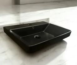 Design Waschbecken 60x45 Waschtisch Schwarz matt 60cm x 45cm Luxury