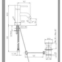 Design-Badarmaturenset, 3-teilig und verchromt | Salice