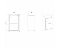 Devo Hängeschrank offen Sonus 2.0 BxHxT 38 x 63 x 28 cm dakar suedette matt/Eiche