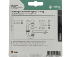 Dichtungssortiment für Gruchverschluss 17 teilig für 1 1/2