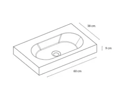 Differnz Möbelwaschtisch Somero 60 x 38 cm beton
