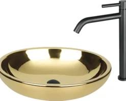 Differnz Aufsatzwaschbecken Dias 50 x 38 cm gold glänzend 38.010.51