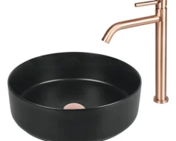 Differnz Aufsatzwaschbecken Mira 36,5 x 36,5 cm schwarz matt 38.010.52