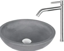Differnz Aufsatzwaschbecken Ravano 40 x 40 cm dunkelgrau matt mit Beschichtung 38.251.02