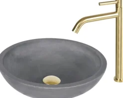 Differnz Aufsatzwaschbecken Ravano 40 x 40 cm dunkelgrau matt mit Beschichtung 38.251.02