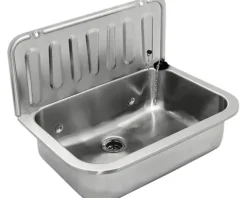 Differnz Ausgussbecken mit Ventil 49,5 cm edelstahl ohne Ablagerost