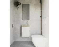 Differnz Handwaschbecken Hura L 40 x 22 cm Marmor creme mit Beschichtung 38.006.30