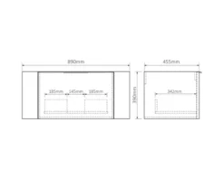Differnz Waschtischunterschrank OLLE BxHxT 90 x 40 x 45,5 cm Frontfarbe eiche 36.012.45 mit Waschtischplatte