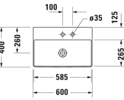 DURAVIT Möbelwaschtisch DuraSquare 60 x 40 cm weiß glänzend 2356600041