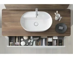 DURAVIT Aufsatzwaschbecken Luv 60 x 40 cm weiß glänzend mit nicht verschließbarem Ablaufventil 0380600000
