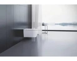 DURAVIT Dusch-WC Set Starck f Lite Tiefspüler ohne Spülrand mit hygienedusche weiß glänzend mit WC-Sitz 650001012004310