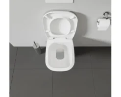 DURAVIT Wand-WC D-Code Tiefspüler mit Spülrand kurz weiß glänzend ohne WC-Sitz 2211090000