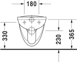 DURAVIT Wand-WC D-Code Tiefspüler mit Spülrand weiß glänzend ohne WC-Sitz 184090000