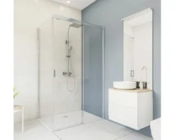Duschrückwand BREUER Dekor Beton weißgrau Hochglanz 100 x 255 cm 9482530000203