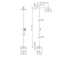 Duschsäule inkl. Einhebelmischer Schulte Classic plus extra-flache Kopfbrause eckig chrom D962161 02