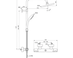 Duschsäule inkl. Thermostat Ideal STANDARD Ceratherm schwarz A7545XG