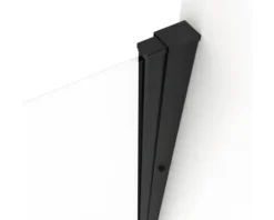 Duschtür in Nische mit Pendeltür Aurlane Black Calm 80 cm Profil schwarz Klarglas