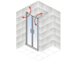 Duschtür in Nische mit Pendeltür SCHULTE Garant 2.0 ExpressPlus 80 cm Profil chrom Klarglas schmutzabweisende Glasbeschichtung Türanschlag links Türanschlag rechts