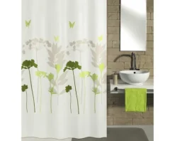 Duschvorhang Kleine Wolke Barcelona grün Textil 180 x 200 cm