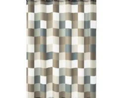 Duschvorhang Kleine Wolke Check beige Textil 180 x 200 cm