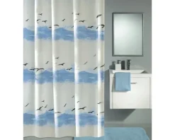 Duschvorhang Kleine Wolke Seaside Blau Textil 180 x 200 cm