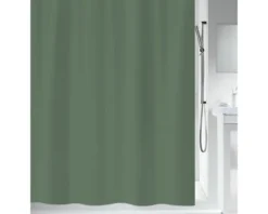 Duschvorhang spirella Primo Textil Polyester (PES) 180 x 200 cm dark green dunkelgrün