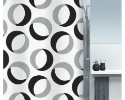 Duschvorhang spirella Rings Textil 180 x 200 cm