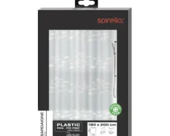 Duschvorhang spirella SARDAIGNE 180 x 200 cm grau weiß 10.23292