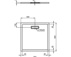 Duschwanne Ideal Standard Ultra Flat New 80 x 80 x 2.5 cm weiß glänzend T446601