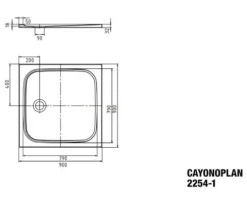 Duschwanne KALDEWEI CAYONOPLAN 2254-1 90 x 90 x 3.2 cm alpinweiß matt 361400010711