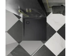 Duschwanne KALDEWEI SUPERPLAN Secure Plus 1831-5 80 x 80 x 3,7 cm schwarz vollflächige Antirutschbeschichtung mit extraflachen Wannenträger matt mit extraflachen Wannenträger 383147982676