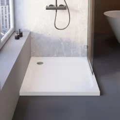 Duschwanne Komplettset Schulte Adria 90x90 cm weiß mit Wannenträger und Ablauf
