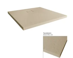 Duschwanne Mineralguss BREUER Modern Line Express Q72 Steinoptik sandstein 100 x 100 cm