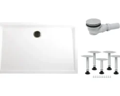 Duschwannen Komplettset SCHULTE ExpressPlus 75 x 90 x 3.5 cm weiß glänzend EP207590 04