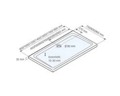 Duschwannen Komplettset SCHULTE Extra-flach 100 x 80 x 3.5 cm alpinweiß glatt D20100 04