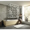 Eckduschrollo mit Kassette und Rollo Kleine Wolke 138 + 62 x 240 cm grau 110