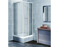 Eckeinstieg 73-88 cm Dekor Tropfen weiß