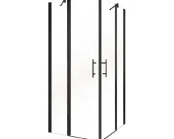 Eckeinstieg mit Drehtür SCHULTE Alexa Style 2.0 ExpressPlus 80 x 80 cm Profil schwarz Klarglas schmutzabweisende Glasbeschichtung Türanschlag links Türanschlag rechts