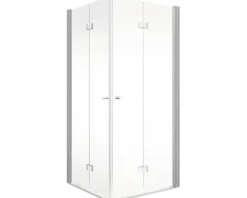 Eckeinstieg mit Drehfalttür SCHULTE AlexaStyle 2.0 75 x 90 cm Profil aluminium Klarglas Reversibel