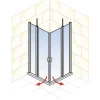 Eckeinstieg mit Drehtür Schulte Lugano 80x80 cm Klarglas Profilfarbe alpinweiß