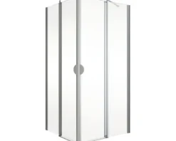 Eckeinstieg mit Drehtür Schulte Lugano 80x80 cm Klarglas Profilfarbe aluminium