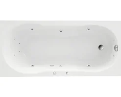 Einbau Whirlpool Körperformbadewanne Rechteckbadewanne OTTOFOND Banea 75 x 170 cm weiß glänzend 57450