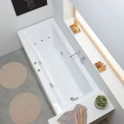 Einbauwanne mit Whirlpool aus hochwertigem Acryl-Material, rechteckig | Adele