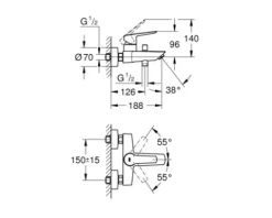 Einhebel Badewannenarmatur Grohe Quickfix Start 2021 chrom glänzend 32278002