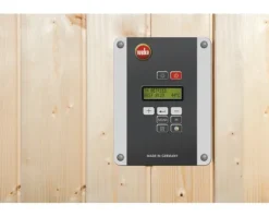 Elementsauna Weka Halmstad GT Gr.2 inkl. 7,5 kW Ofen inkl.digitaler Steuerung mit graphitfarbeneer Ganzglastüre