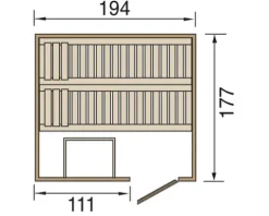 Elementsauna Weka Halmstad GT Gr.2 inkl. 7,5 kW Ofen inkl.digitaler Steuerung mit graphitfarbeneer Ganzglastüre