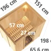 Elementsauna Karibu Bodina inkl. 9 kW Ofen u.ext.Steuerung ohne Dachkranz mit graphitfarbeneer Ganzglastüre