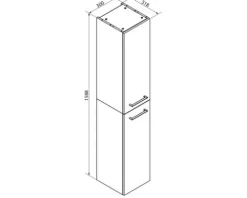 FACKELMANN Hochschrank B.perfekt BxHxT 30,5 x 159 x 32 cm weiß hochglanz