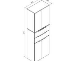 FACKELMANN Hochschrank Kara BxHxT 61 x 176 x 32 cm weiß fertig montiert